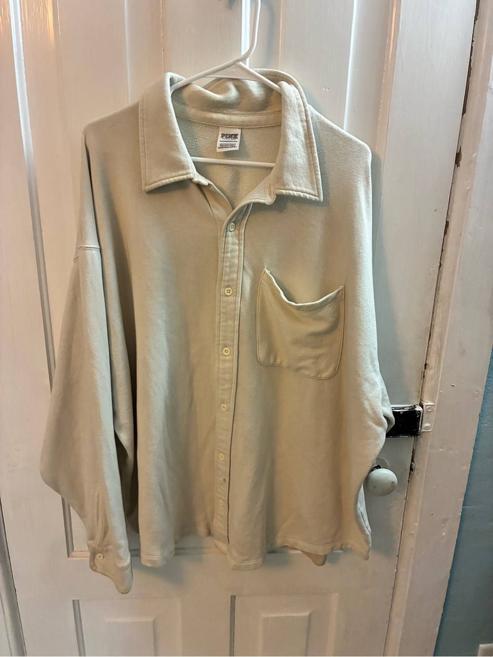 Victoria's Secret Cream Button-Front Casual Shirt